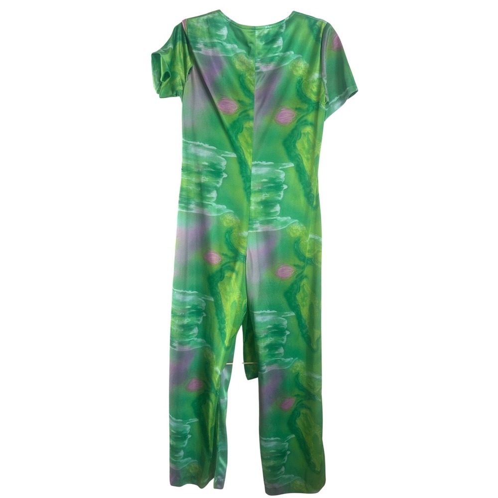 Vintage Alice of California Green psychedelic Wide Leg Jumpsuit 60's 70's‎ S/M